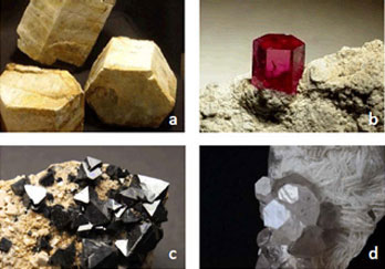 Collage von mehreren Kristallen.