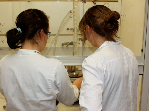 Zwei WissenschaftlerInnen im Labor