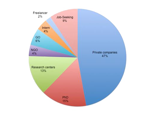 Pie Chart of Professional Options after Studying REM