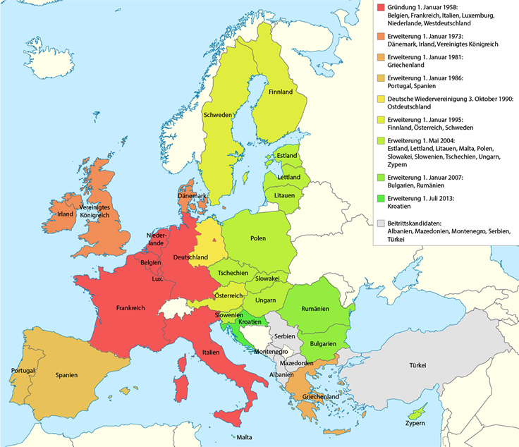 Karte EU-Erweiterung